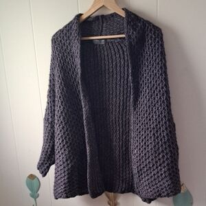 Elsamanda Cozy Open-Front Chunky Knit Sweater Cardigan - Dusty Plum